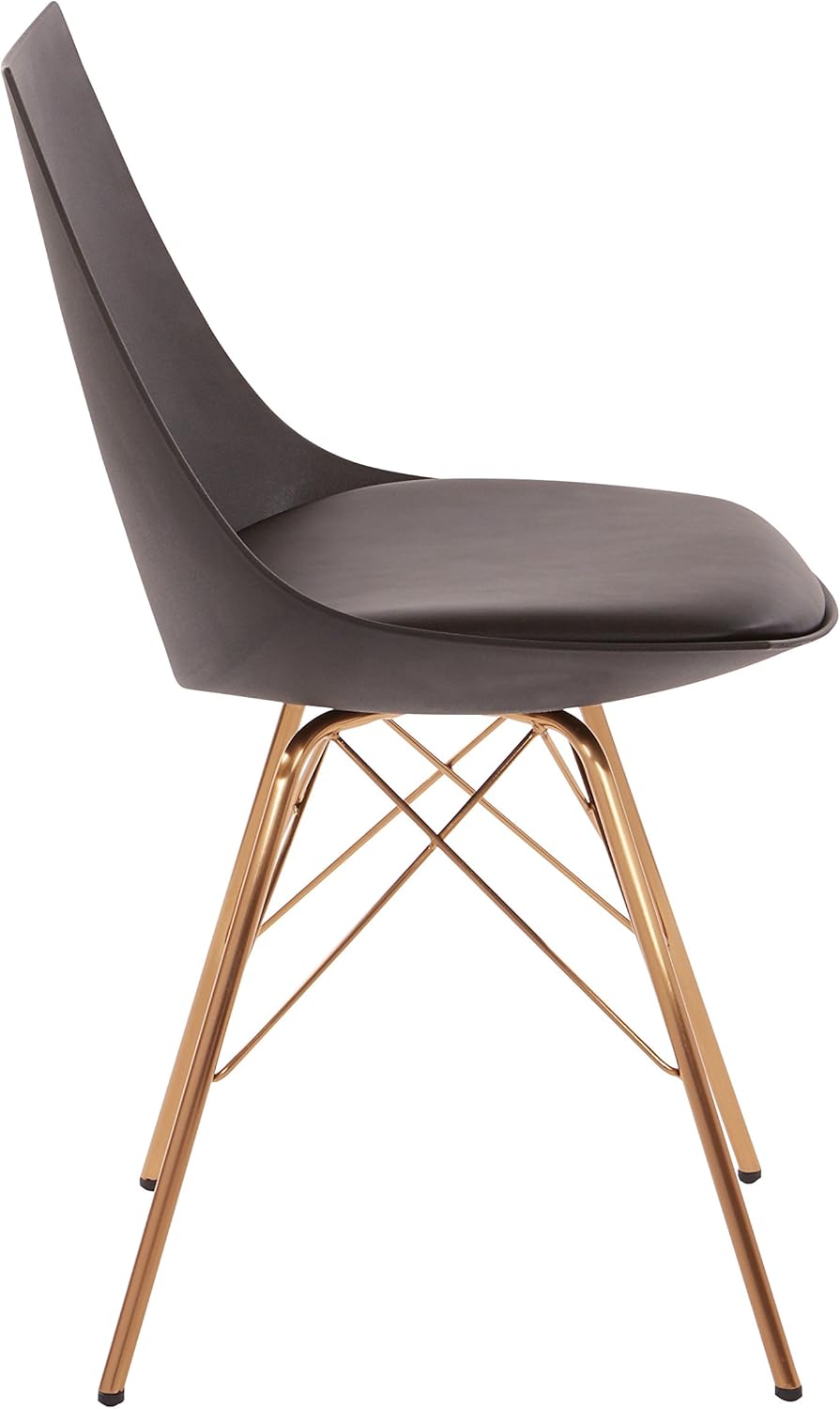 Oakley Mid-Century Modern Bucket Chair with Faux Leather Padded Seat