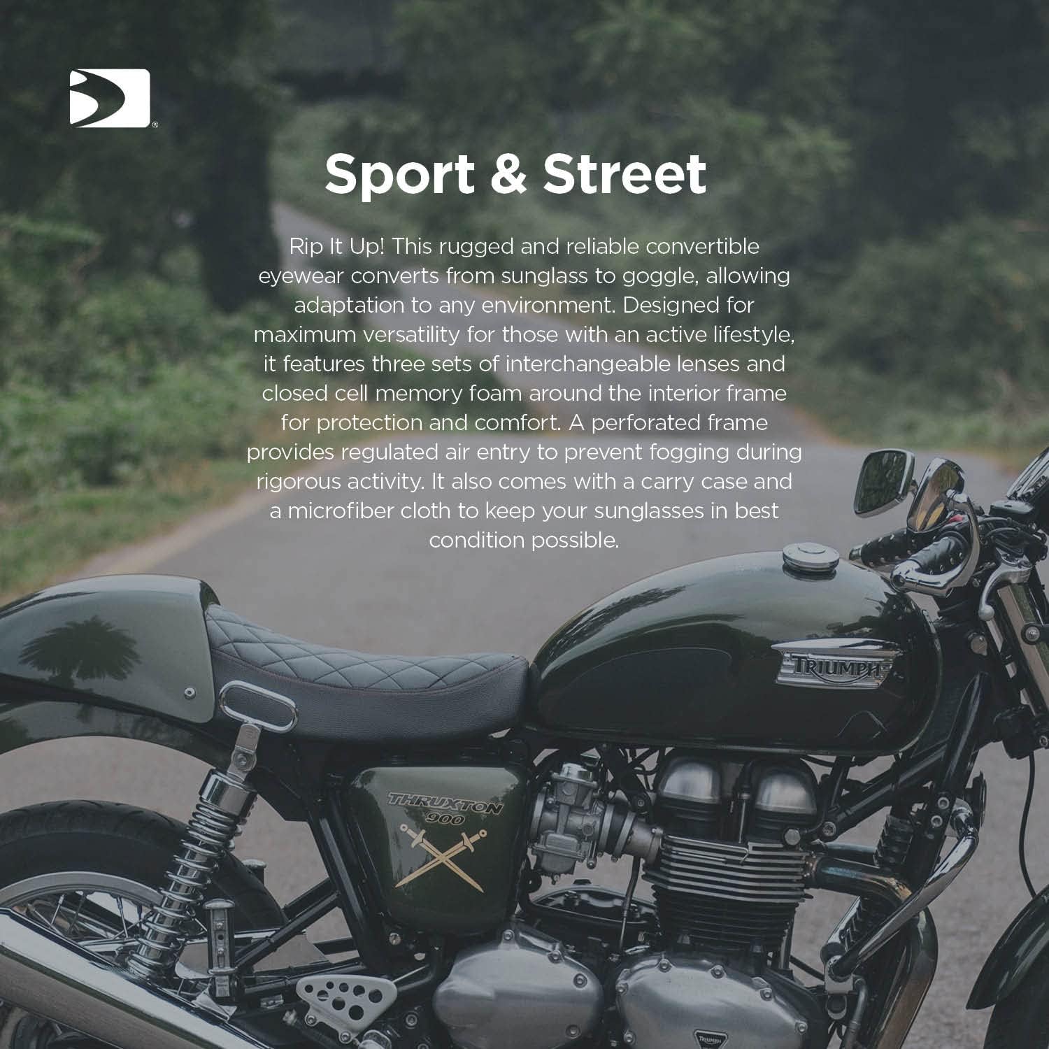 Bobster ® Sport & Street, Matte Black Frame, Smoked, Amber, & Clear Lens