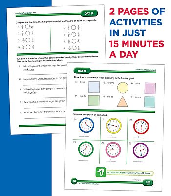 Summer Bridge Activities 3rd to 4th Grade Workbook, Activity Book With Math, Reading Comprehension, Science, Fitness