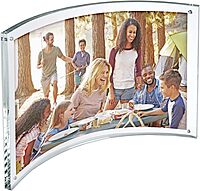 Azar Displays Curved Magnetic Acrylic Sign Holders, 11"W x 8.5"H, Clear, 2-Pack