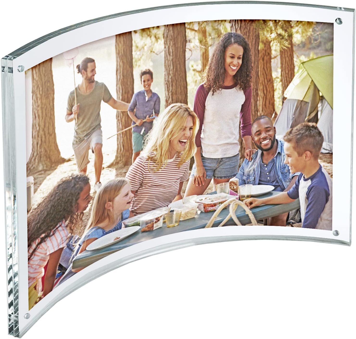 Azar Displays Curved Magnetic Acrylic Sign Holders, 11"W x 8.5"H, Clear, 2-Pack