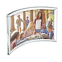 Azar Displays Curved Magnetic Acrylic Sign Holders, 11"W x 8.5"H, Clear, 2-Pack
