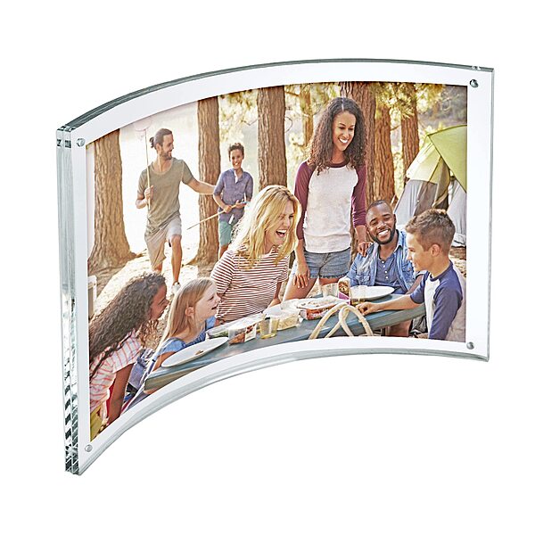 Azar Displays Curved Magnetic Acrylic Sign Holders, 11"W x 8.5"H, Clear, 2-Pack