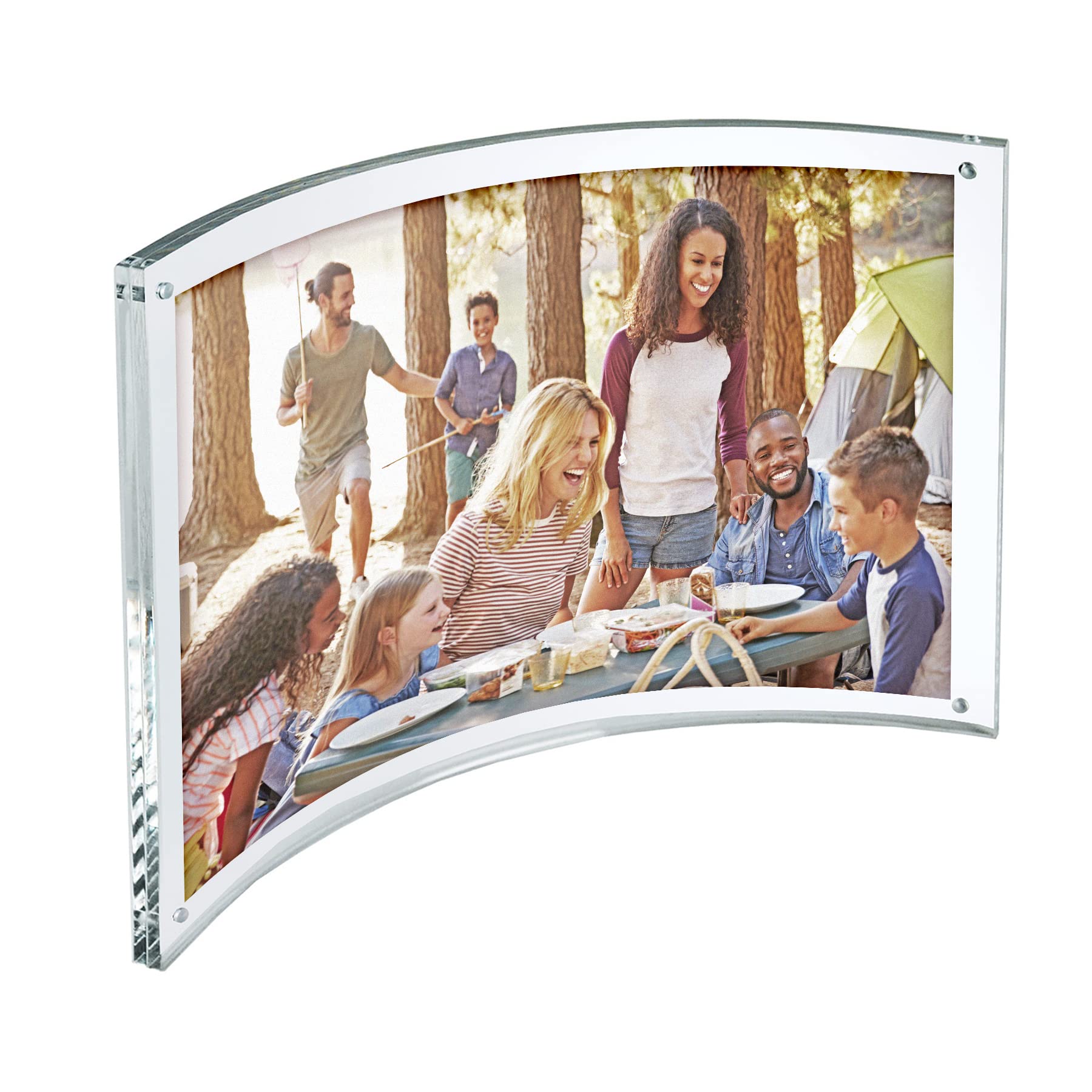 Azar Displays Curved Magnetic Acrylic Sign Holders, 11"W x 8.5"H, Clear, 2-Pack