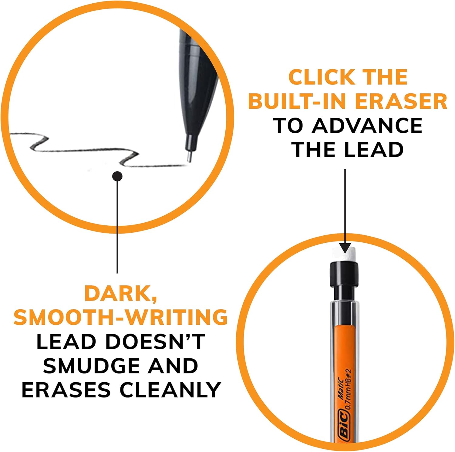 BIC Xtra Mechanical Pencils with Erasers