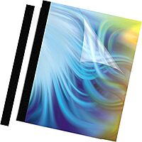 Fellowes Thermal Heavy-Gauge Binding Covers, 1/8in, 16-30 Sheet Capacity, Clear/Black, 10-Pack