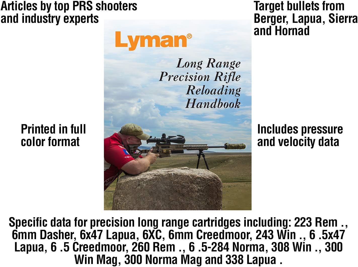 Lyman Long Range Precision Reloading Handbook, White, 8.50 (9816060)