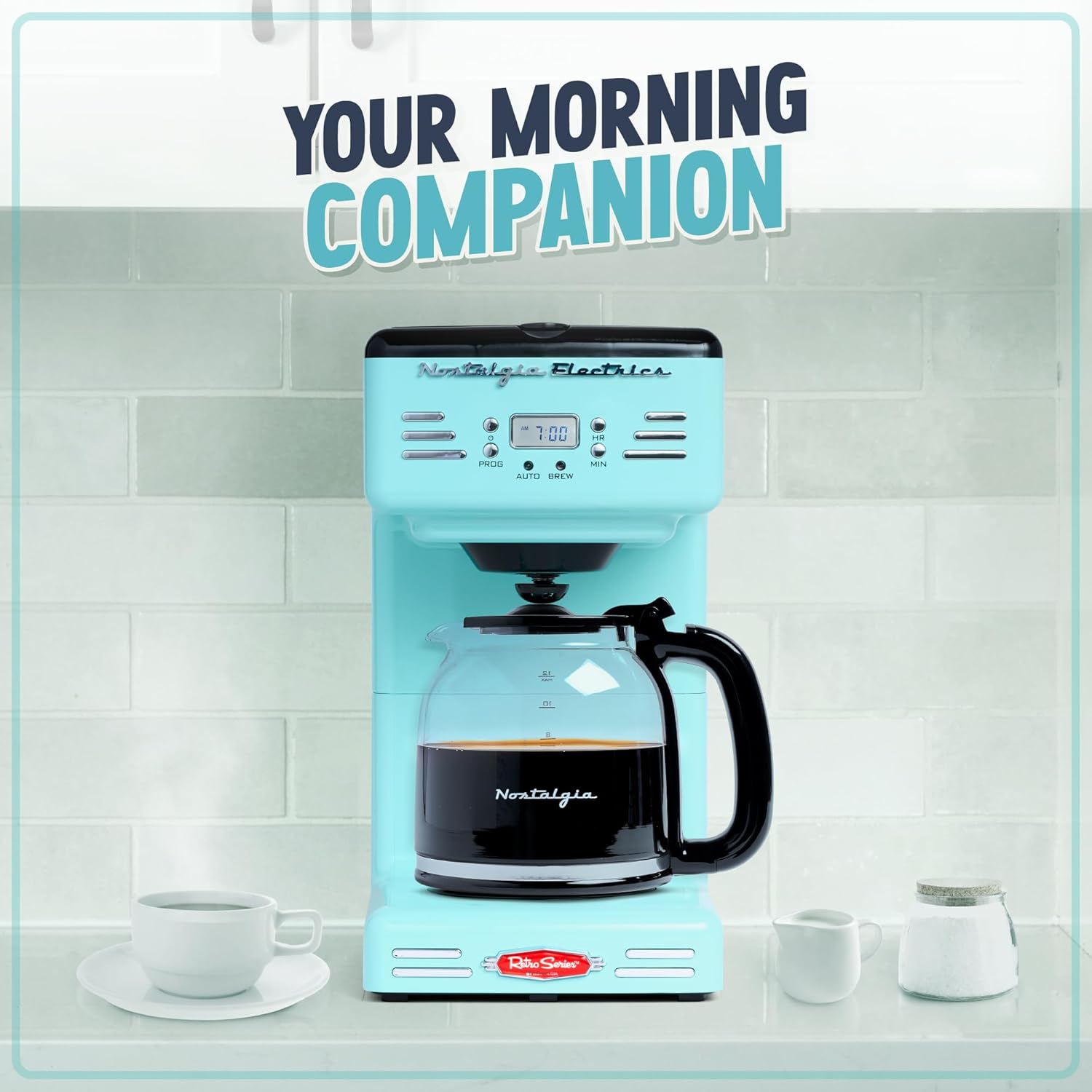 Nostalgia Retro 12-Cup Programmable Coffee Maker With LED Display, Automatic Shut-Off & Keep Warm, Pause-And-Serve Function