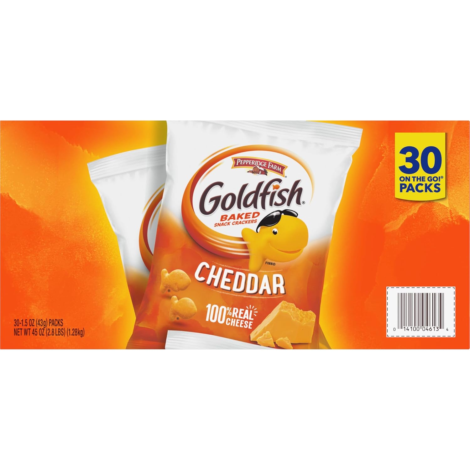 Pepperidge Farm Goldfish Cheddar Crackers, 1.5 oz. Snack Packs, 30 Count 1.5 Ounce (Pack of 30) Cheddar 30ct