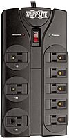 Tripp Lite TLP808B 8 Outlet Surge Protector Power Strip, 8ft Cord Right Angle Plug, Black, Lifetime Insurance
