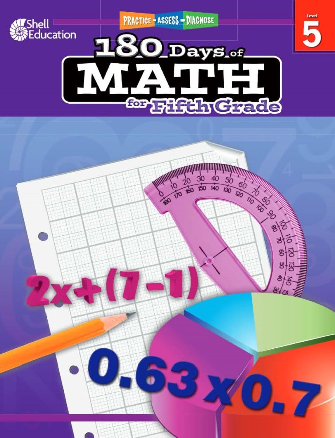 Shell Education 180 Days of Math for Fifth Grade (180 Days of Practice)