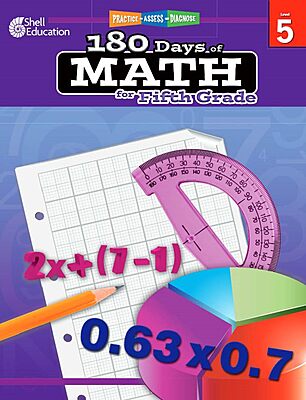 Shell Education 180 Days of Math for Fifth Grade (180 Days of Practice)