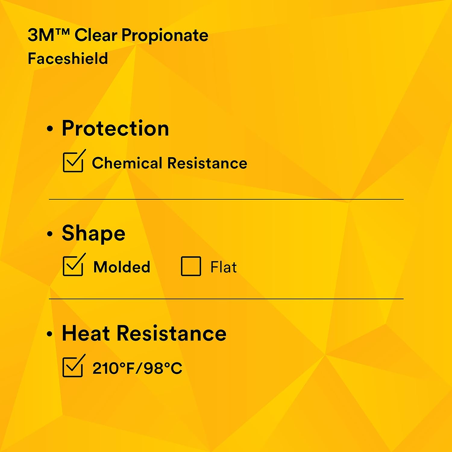 3M Clear Propionate Faceshield W96, Pack of 10, 82700-00000, Molded