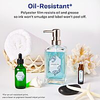 Avery Durable Waterproof Arched Labels, Sure Feed Technology, 3" x 2.25", Print-to-The-Edge