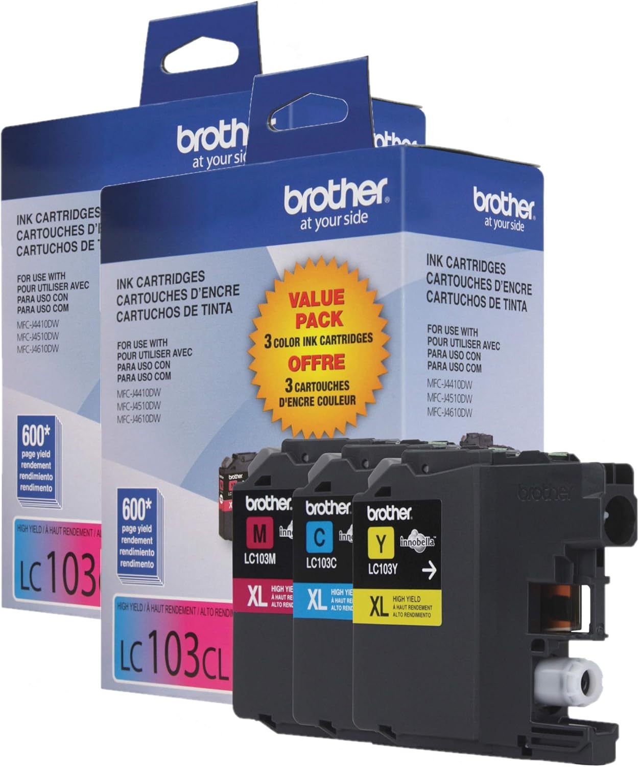 Brother Innobella LC1033PKS Original Ink Cartridge - Inkjet - High Yield - 600 Pages Cyan, 600 Pages Magenta