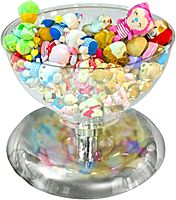 AZAR DISPLAYS Single Bowl Counter Display - Clear Polycarbonate with Chrome Base