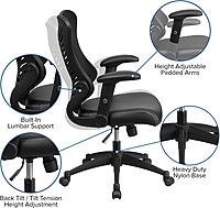 FLASH FURNITURE Kale High Back Designer Mesh Executive Swivel Ergonomic Office Chair