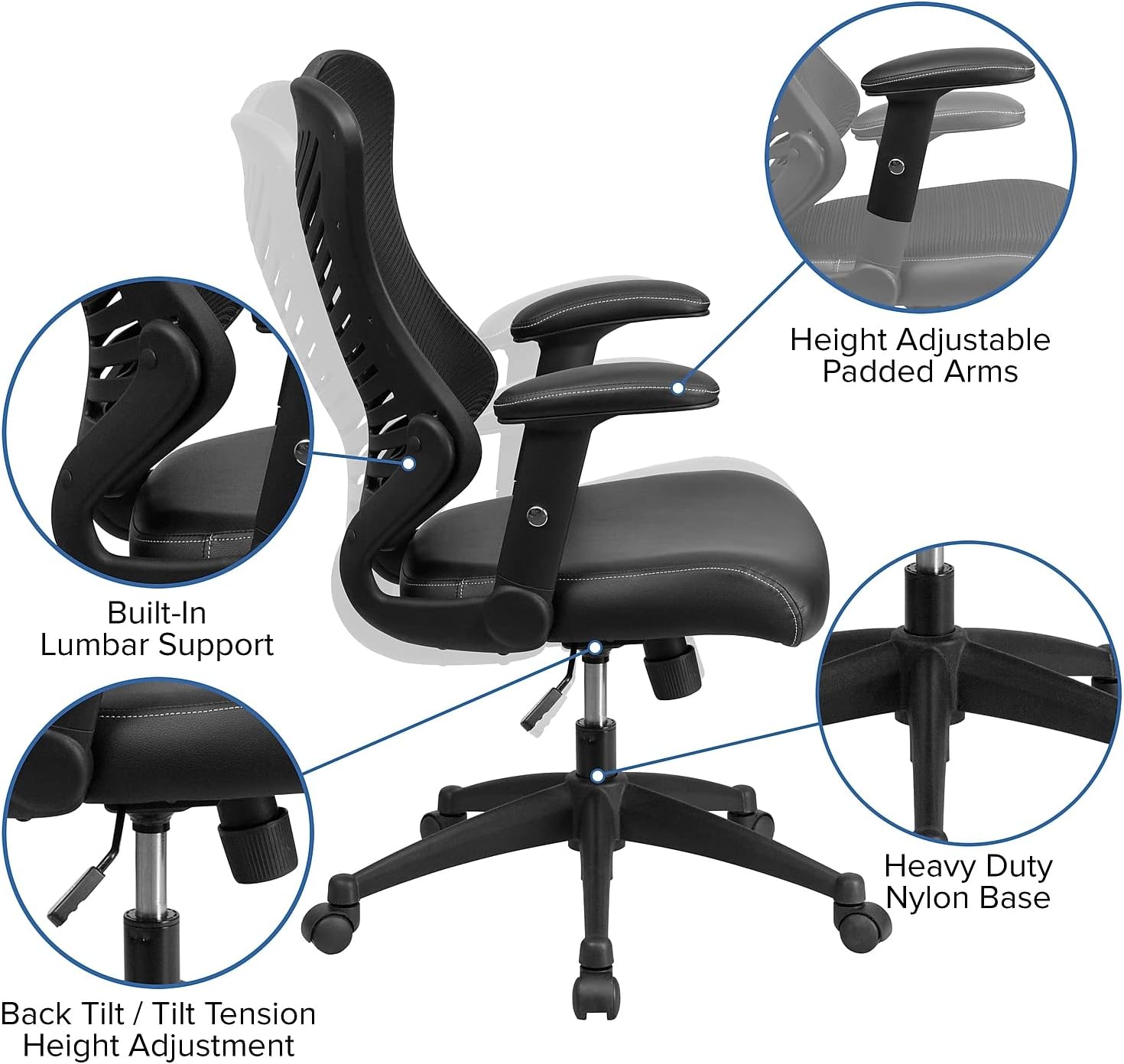 FLASH FURNITURE Kale High Back Designer Mesh Executive Swivel Ergonomic Office Chair