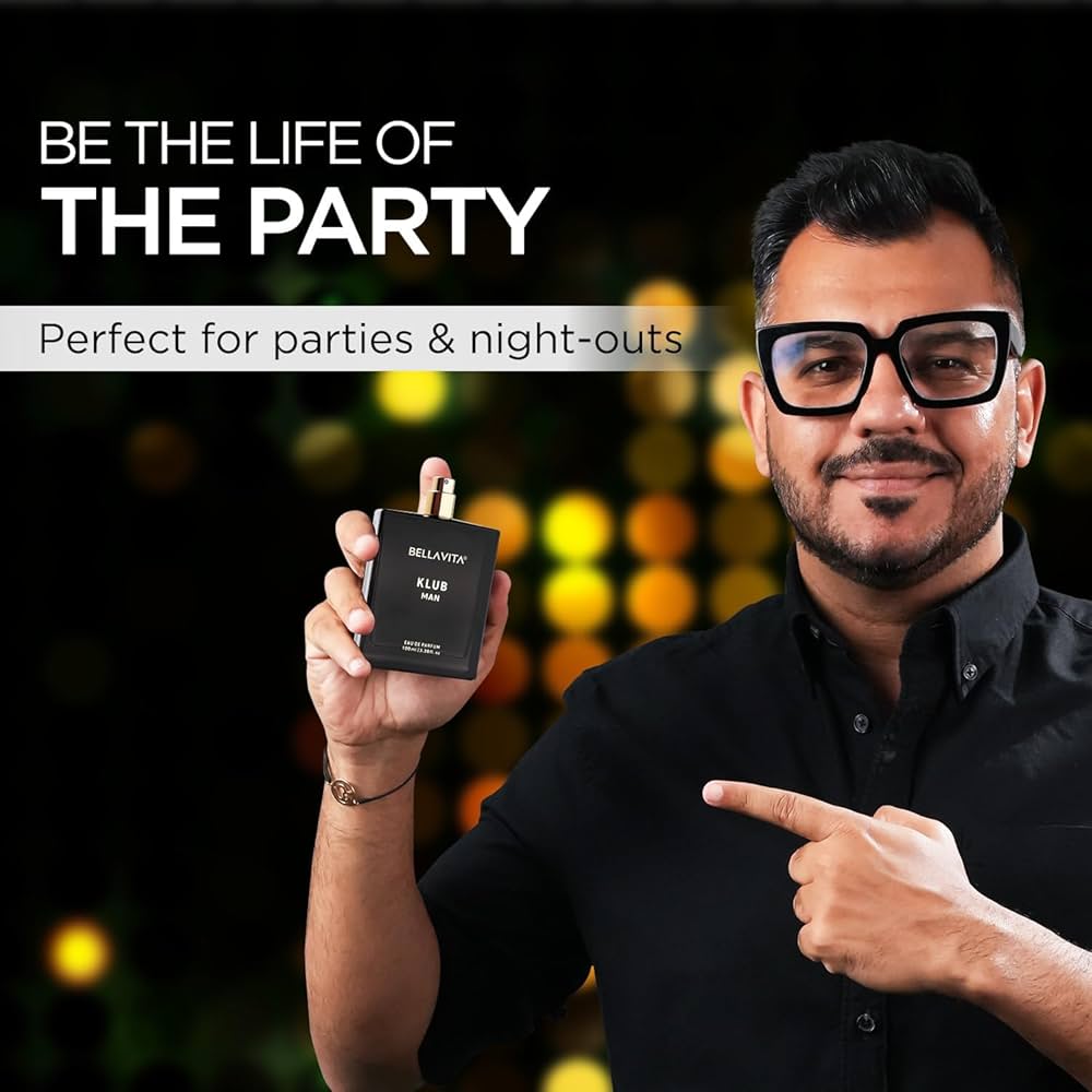 Bella Vita Luxury Klub Men Eau De Parfum Liquid Perfume With Lemon, Rose And Vanilla|Musky And Spicy Long Lasting Premium Edp Fragrance Fresh Scent, 100Ml