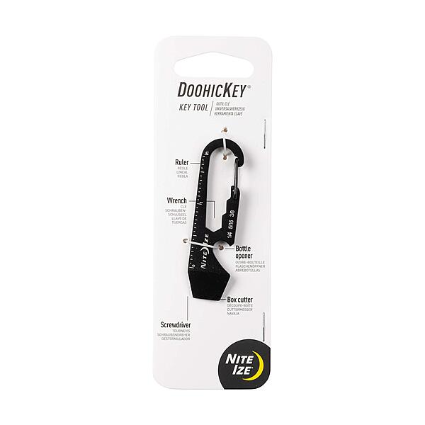 Nite Ize DoohicKey Keychain Multi Tool, Stainless-Steel 5-in-1 Multi Tool With Bottle Opener + Carabiner Clip