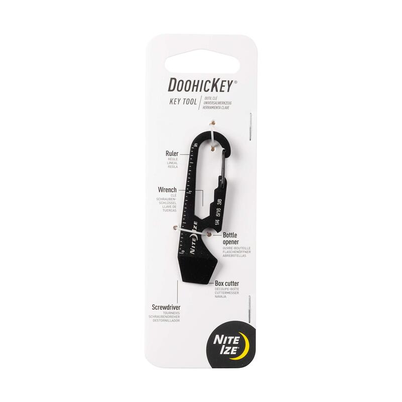 Nite Ize DoohicKey Keychain Multi Tool, Stainless-Steel 5-in-1 Multi Tool With Bottle Opener + Carabiner Clip