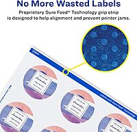 Avery Matte White Round Printable Labels - 3/4" - Sure Feed