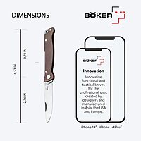 BÖKER PLUS® Atlas knife - small slipjoint folding pocket knife - metal handle - EDC full metal - Vintage Sandvik knife