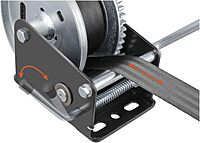 CURT 29427 Manual Hand Crank Boat Trailer Winch, 1,700 lbs Capacity, 8-Inch Handle, 5.1:1 Gear Ratio