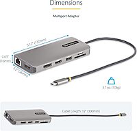StarTech.com USB-C Docking Station for Windows and ChromeOS, Triple 4K HDMI DP Video, USB 10Gbps Hub, 100W Laptop Charging, GbE, SD, MicroSD