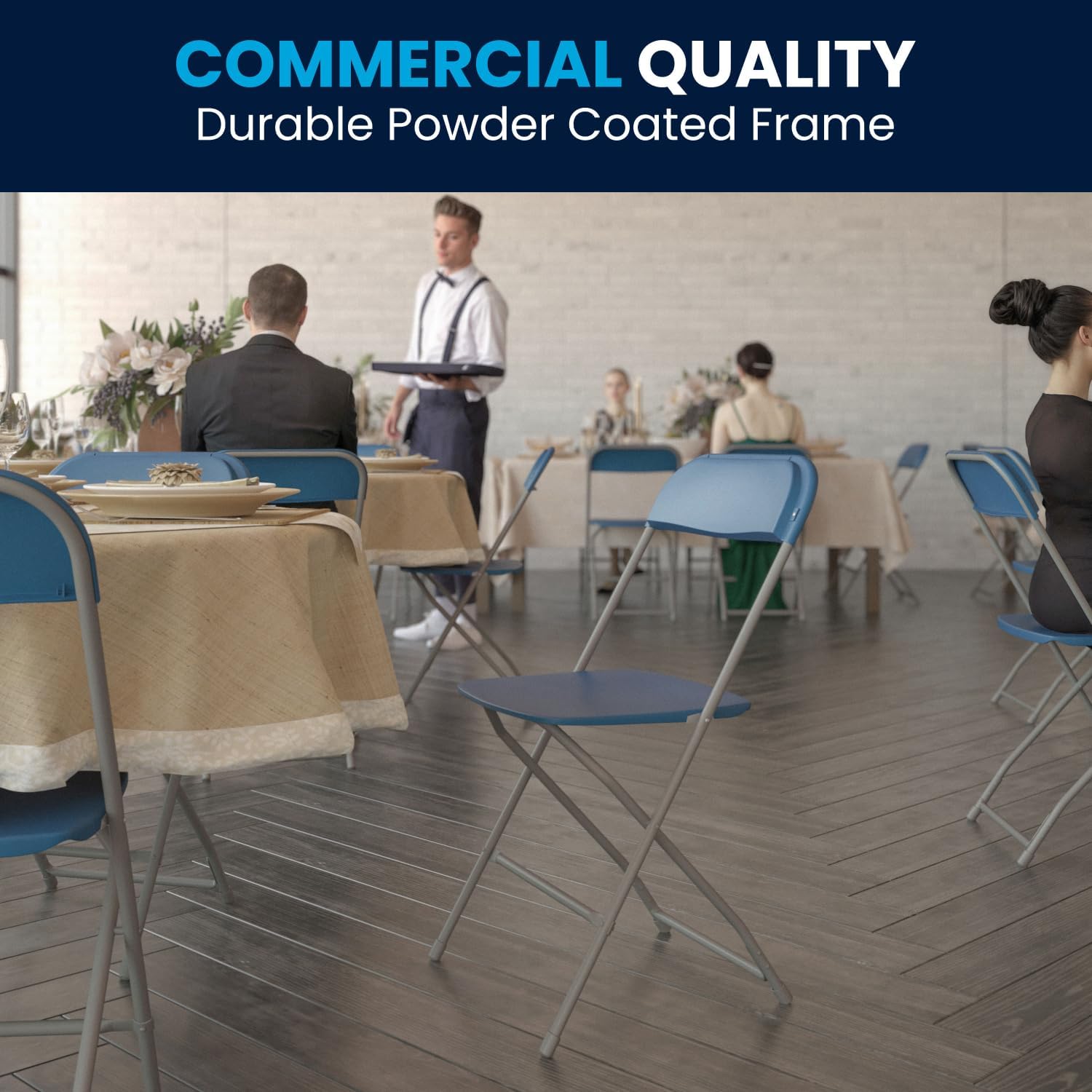 Flash Furniture Hercules Series Commercial-Grade Plastic Folding Chair - 650LB Weight Capacity