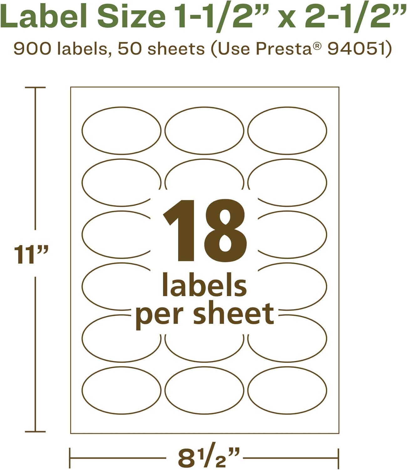 AVERY EcoFriendly Recycled Matte White Oval Labels