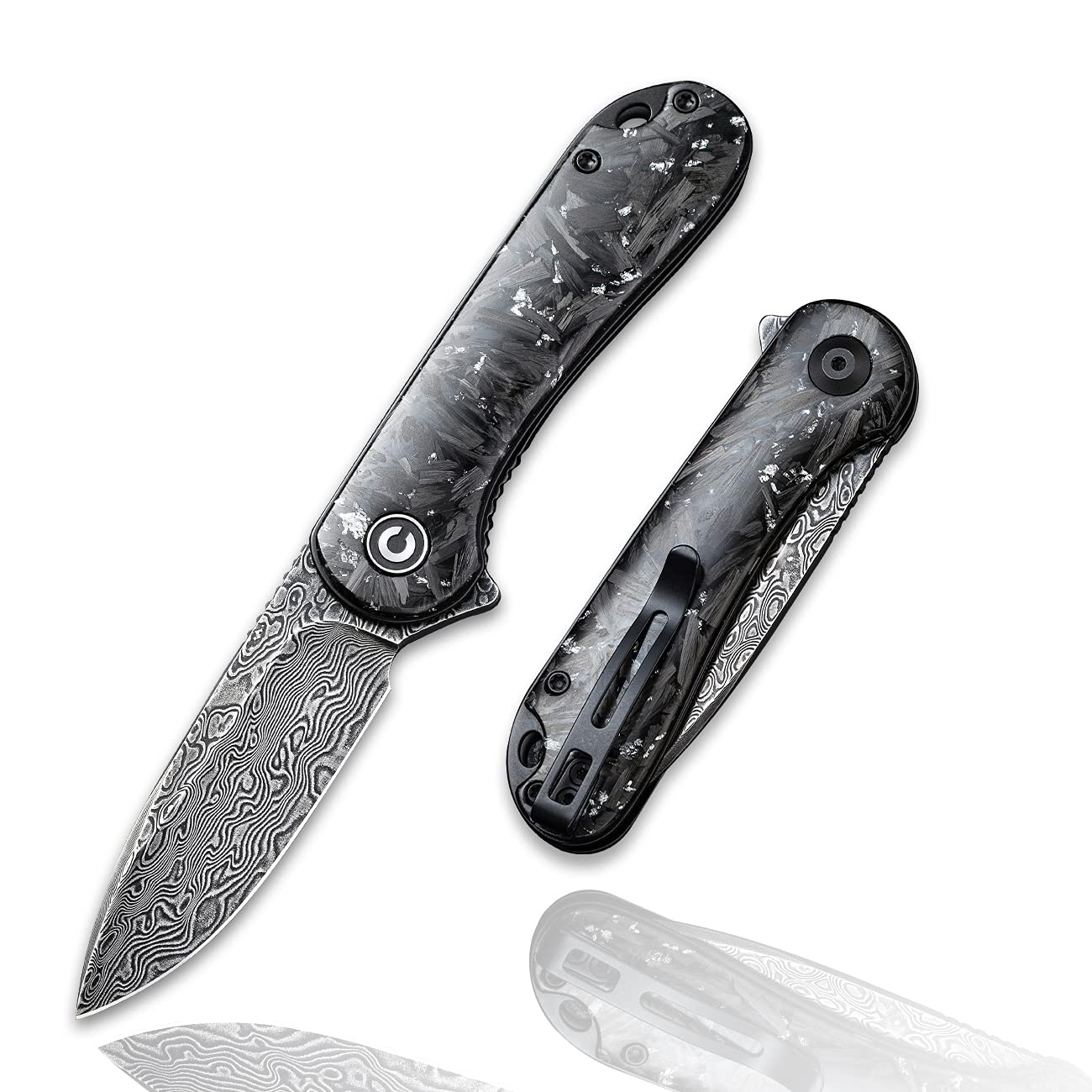 CIVIVI Elementum Folding Pocket Knife 2.96" Damascus Blade
