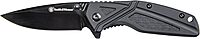 Smith & Wesson SW1101 6.89in Stainless Steel Folding Knife with 3in Drop Point Blade and Rubberized Handle for Outdoor, Tactical, Survival and EDC
