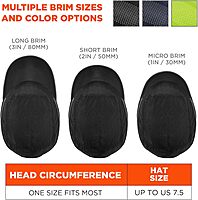 Ergodyne Skullerz 8955 Lightweight Bump Cap Hat, Baseball Style, Long Brim
