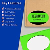 AVERY Printable Oval Labels, Sure Feed Technology, 4 x 6, Neon Green, Print-to-The-Edge, Laser/Inkjet