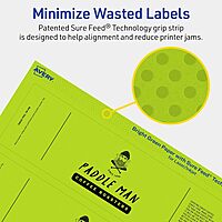 Avery Printable Rectangle Labels, Sure Feed Technology, 2-1/4" x 7-3/4", Bright Green, Print-to-The-Edge