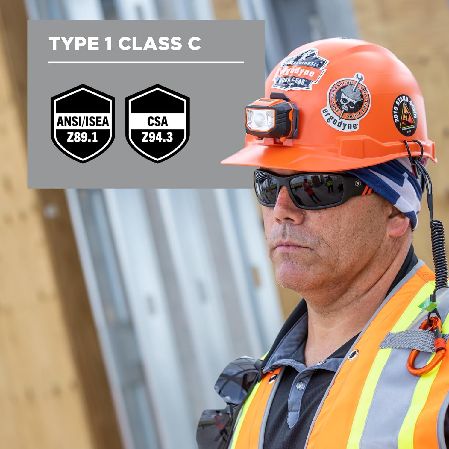 ERGODYNE Skullerz 8970 Class E Cap-Style Hard Hat with Ratchet Suspension