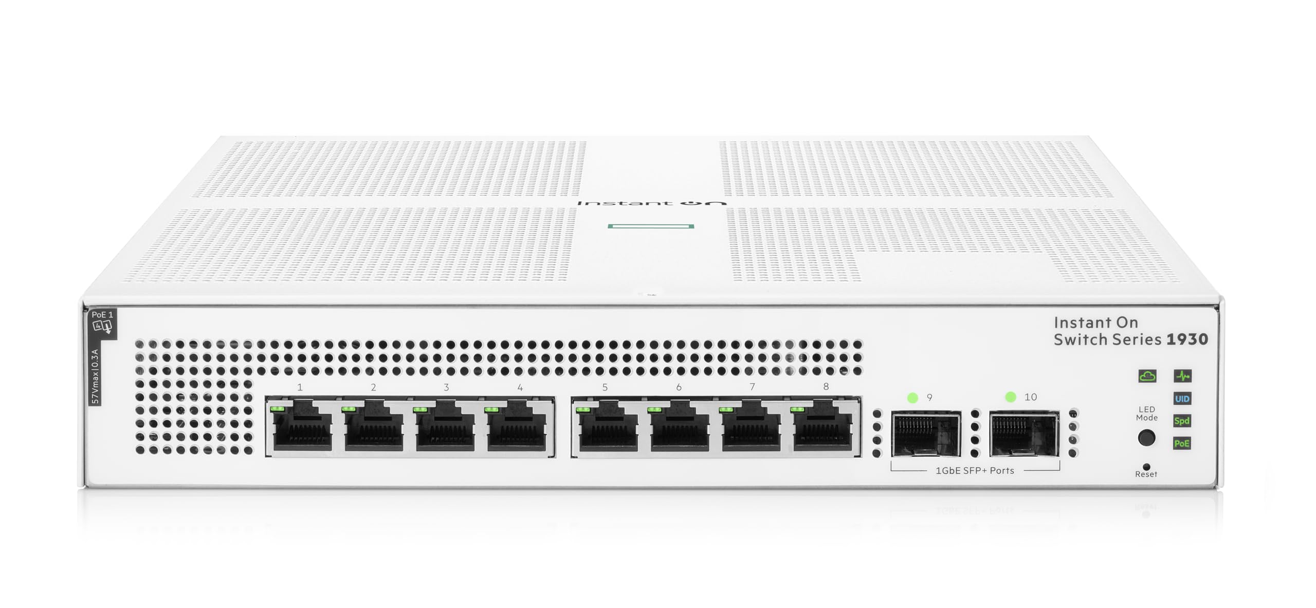 HPE Networking Instant On Switch Series 1930 8-Port Gb Smart-Managed Layer 2+ Ethernet Switch with PoE | 8X 1G | 2X SFP | 8X