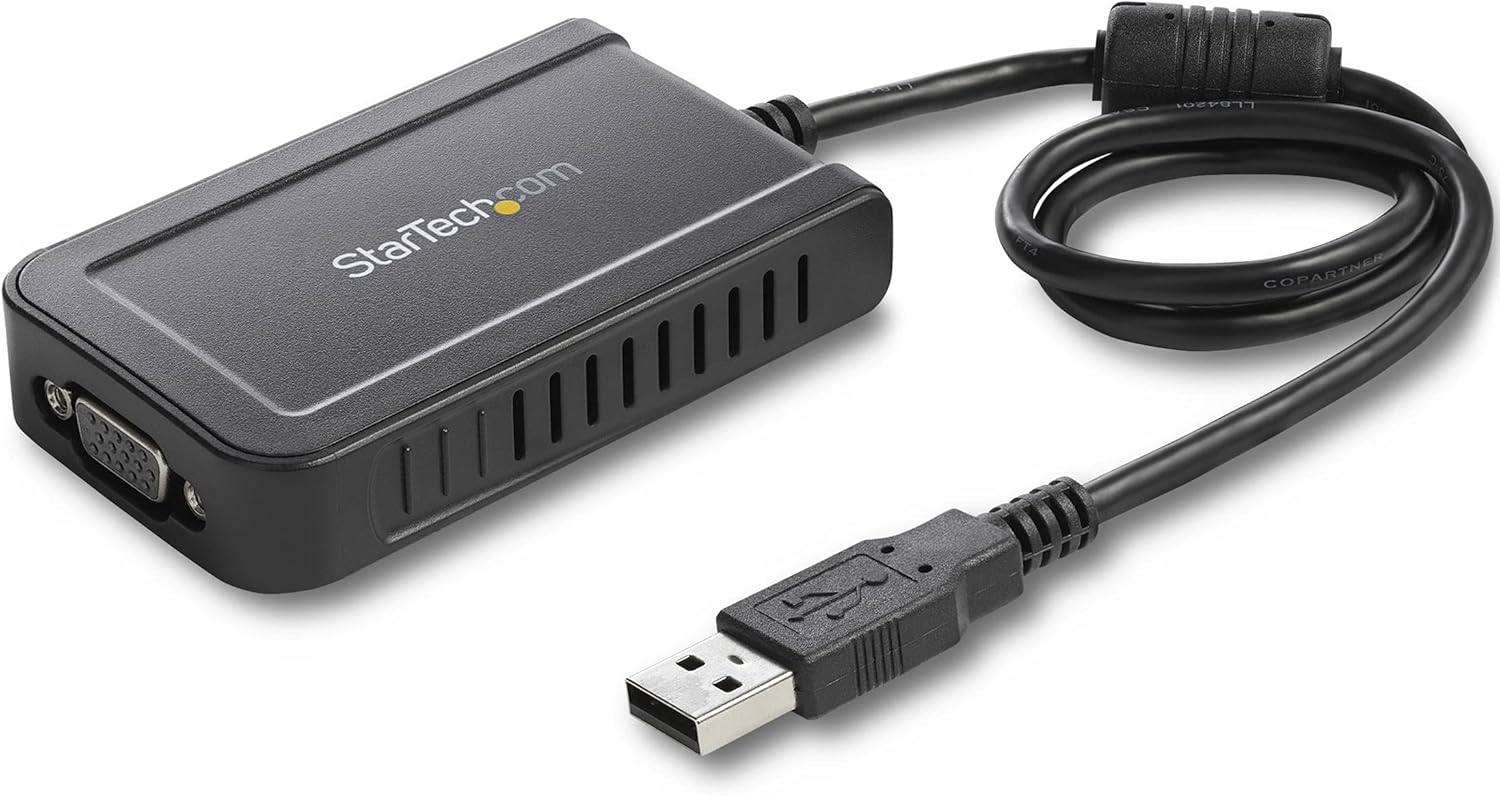StarTech.com USB 2.0 to VGA Adapter, USB to VGA External Video Adapter for Windows