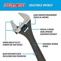 CHANNELLOCK Adjustable Wrench Black Phosphate Coated
