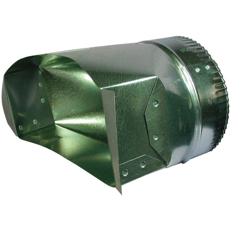 Deflecto 6in Galvanized Round Transition For Ranges, Silver, DGT36