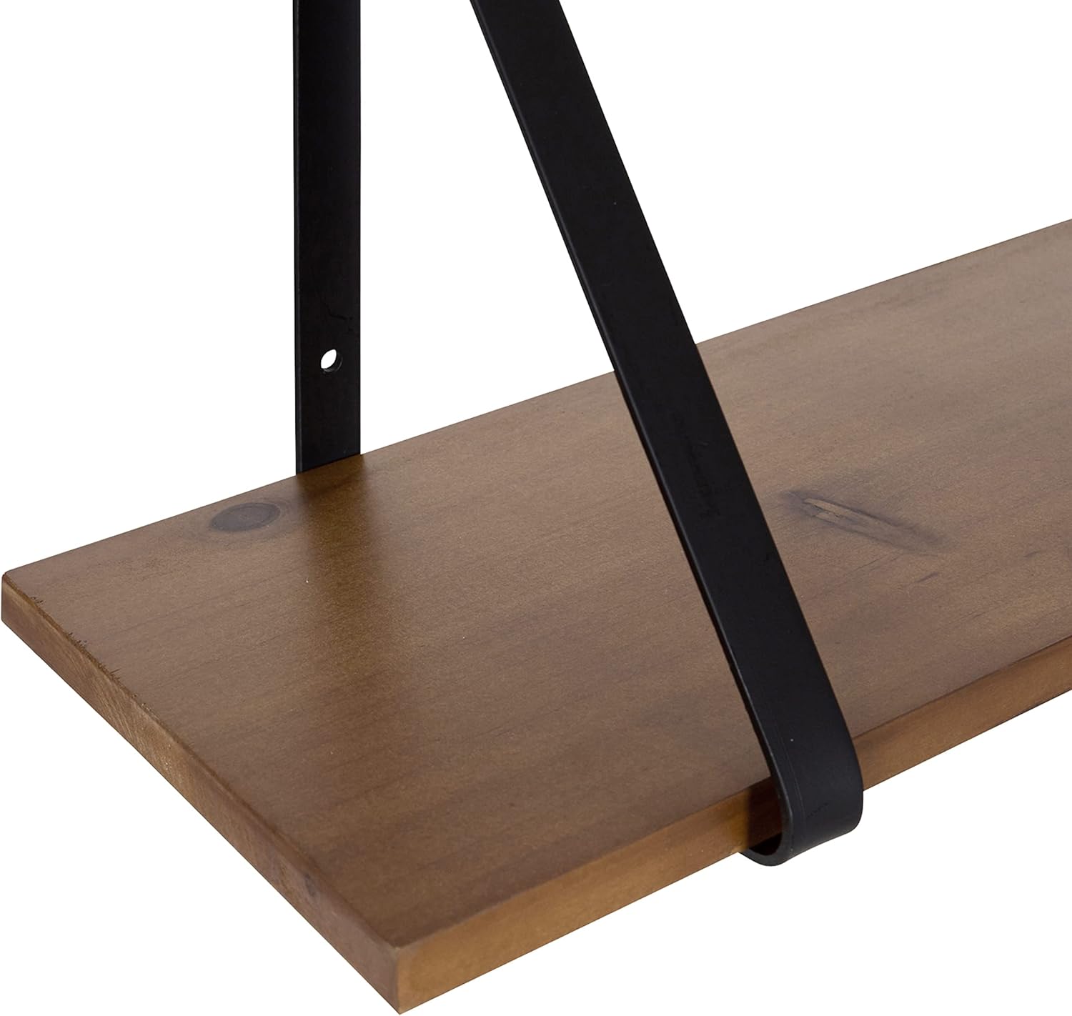 KATE AND LAUREL Soloman Wooden Floating Shelves with Metal Brackets