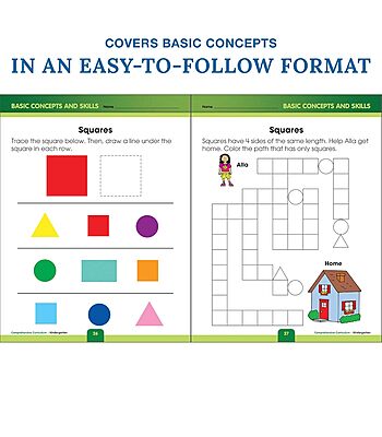 Comprehensive Curriculum of Basic Skills Kindergarten Workbooks All Subjects, Kindergarten Math, Reading Comprehension