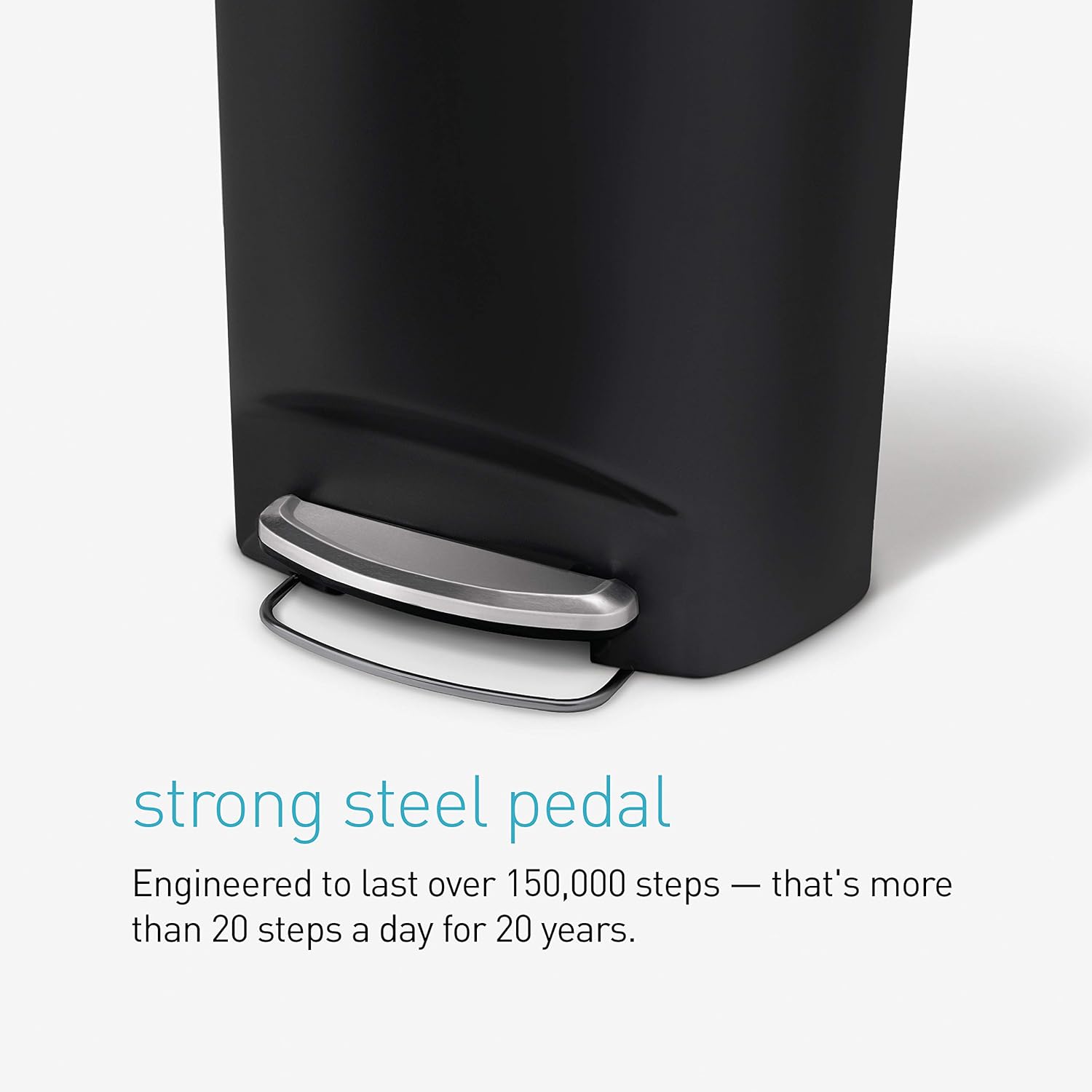 simplehuman 50 Liter / 13 Gallon Semi-Round Kitchen Step Trash Can with Secure Slide Lock