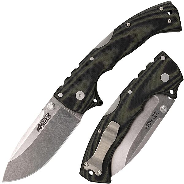 COLD STEEL 4-Max Elite 4 in S35VN Steel Blade Tactical Pocket Folding Knife w/Tri-Ad Locking Mechanism and G-10 Handle Scales