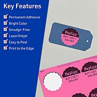 Avery Printable Round Scalloped Labels, Sure Feed Technology, 2-1/2 in, Bright Pink, Print-to-the-Edge