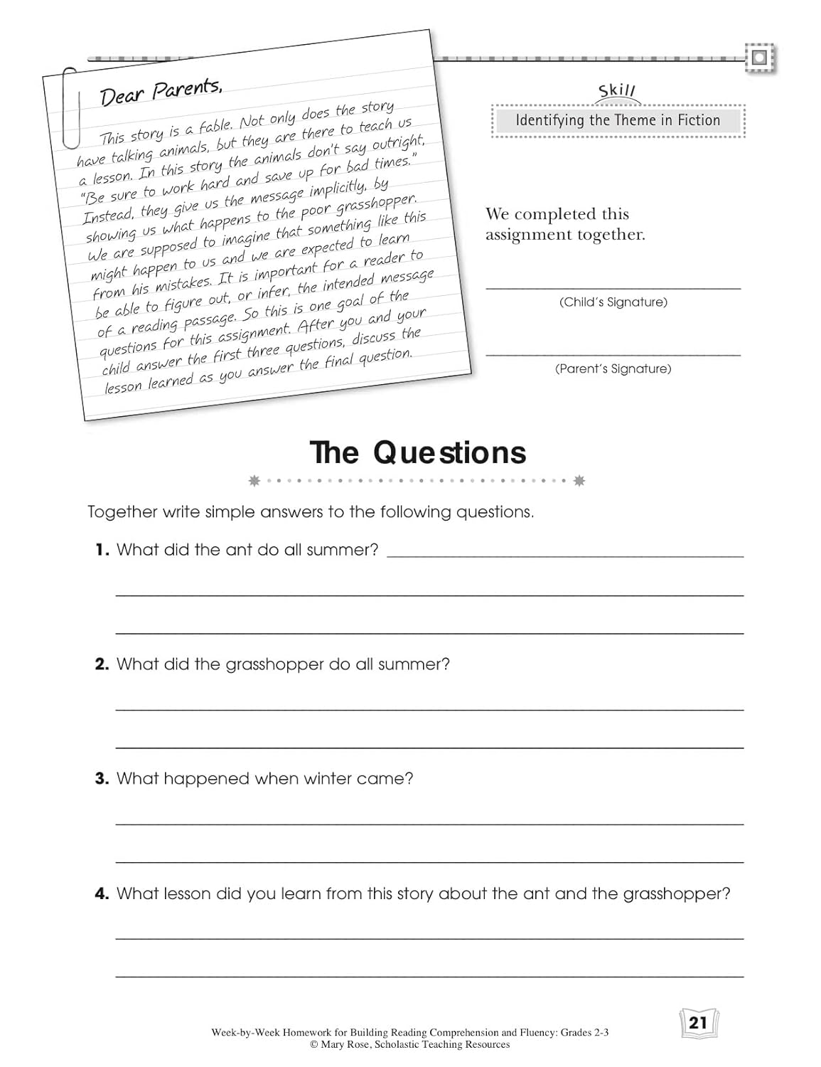 Week-by-Week Homework for Building Reading Comprehension & Fluency: Grades 2–3: 30 Reproducible High-Interest Passages