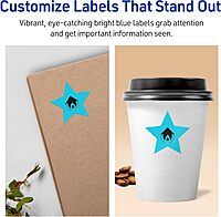 Avery Printable Star Labels, Sure Feed Technology, 2-1/4" x 2-3/8", Bright Blue, Print-to-the-Edge, Laser/Inkjet