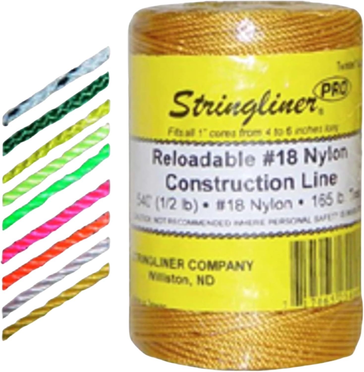 25790 Pro Mason’s Line Reels – 1 Lb. Stringliner® PRO BRAIDED BLACK/WHITE 1000'. (1 Pack)