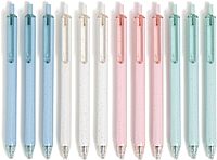 U Brands U-Eco Recycled Gel Click Pens, Set of 12, Pastel Speckle, Medium (0.7 mm) Point, Black Ink 12 Count (Pack of 1)